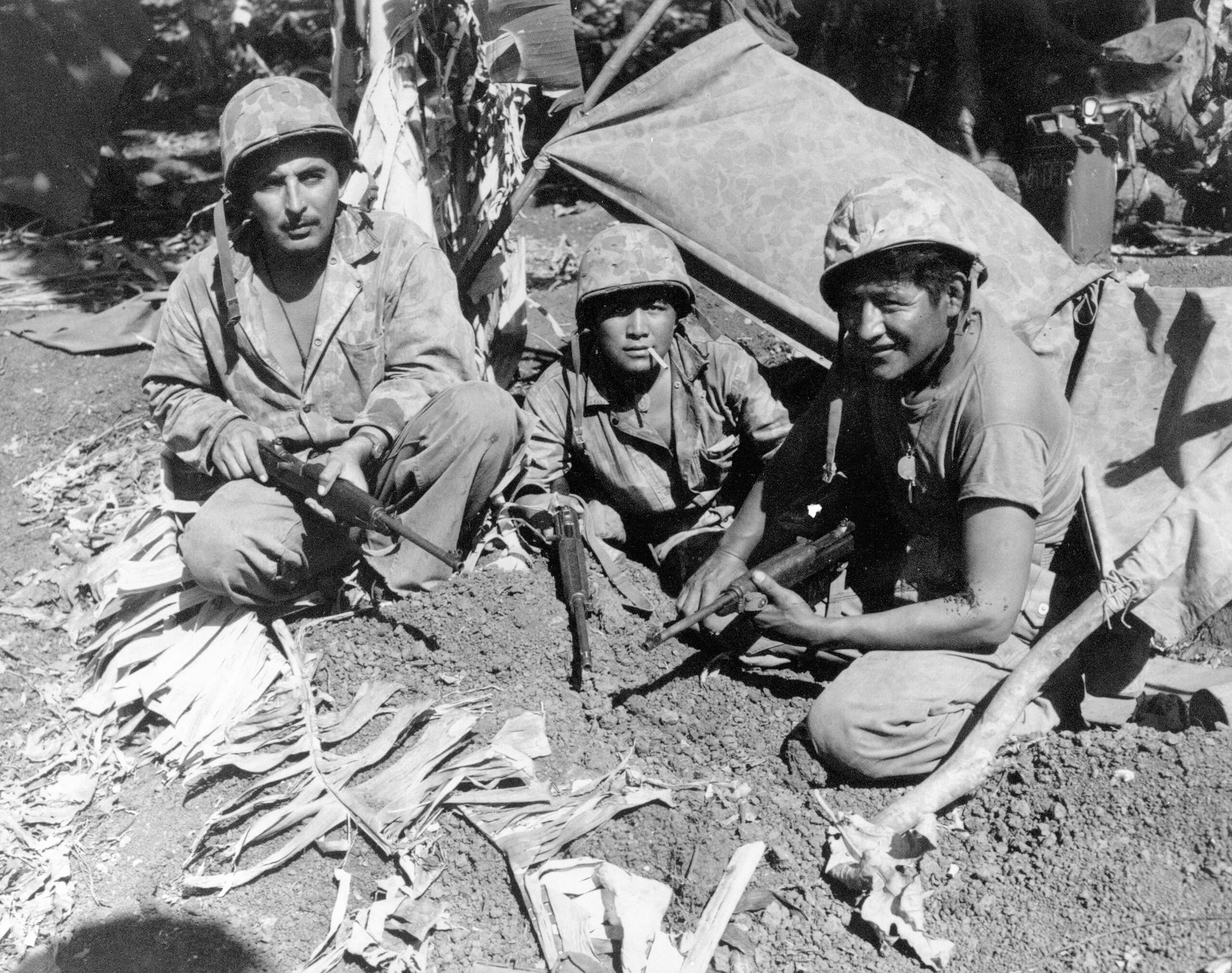 Carl Gorman photographed during wartime service on Saipan