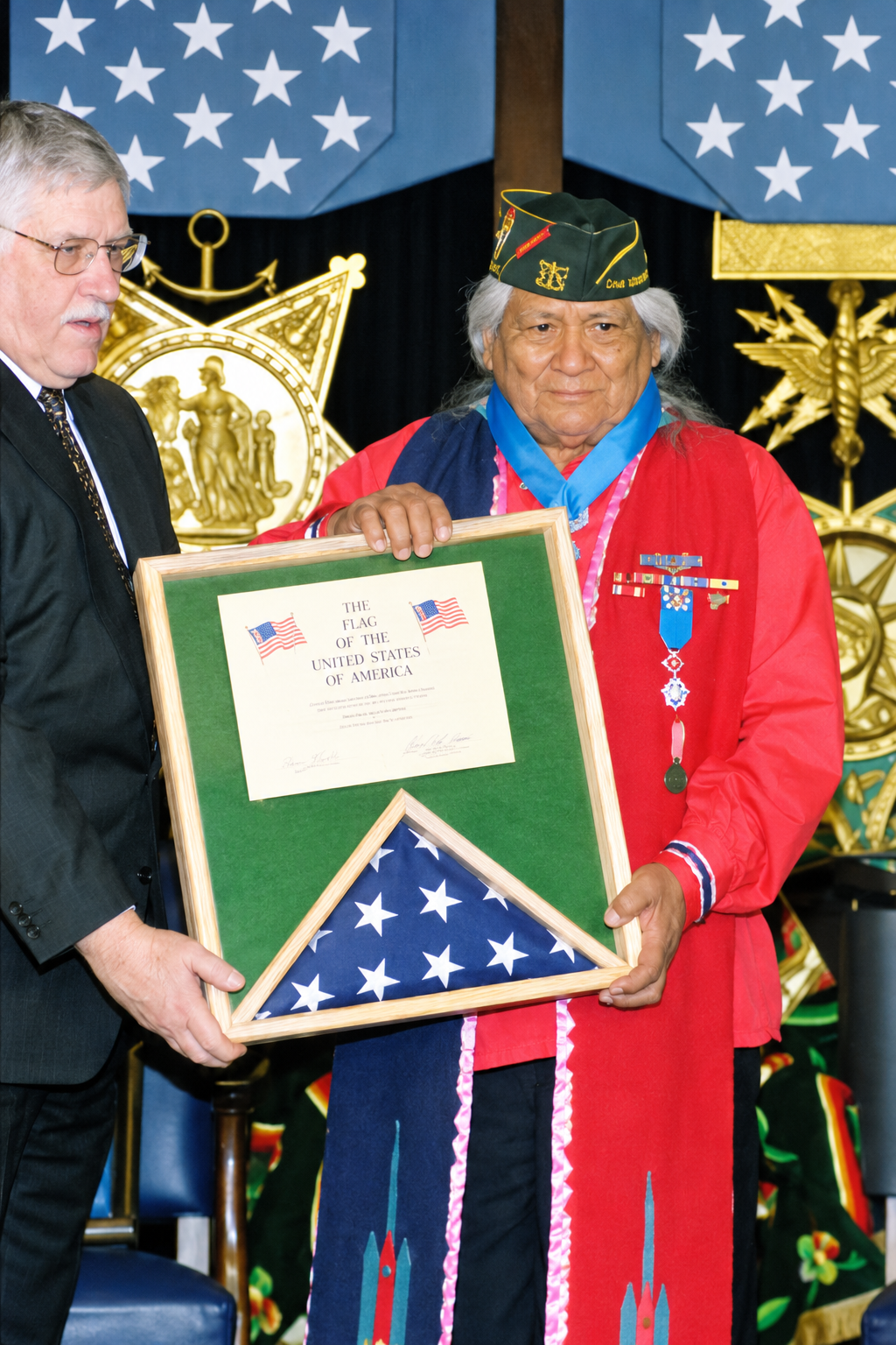 Portrait of Comanche code talker Charles Chibitty